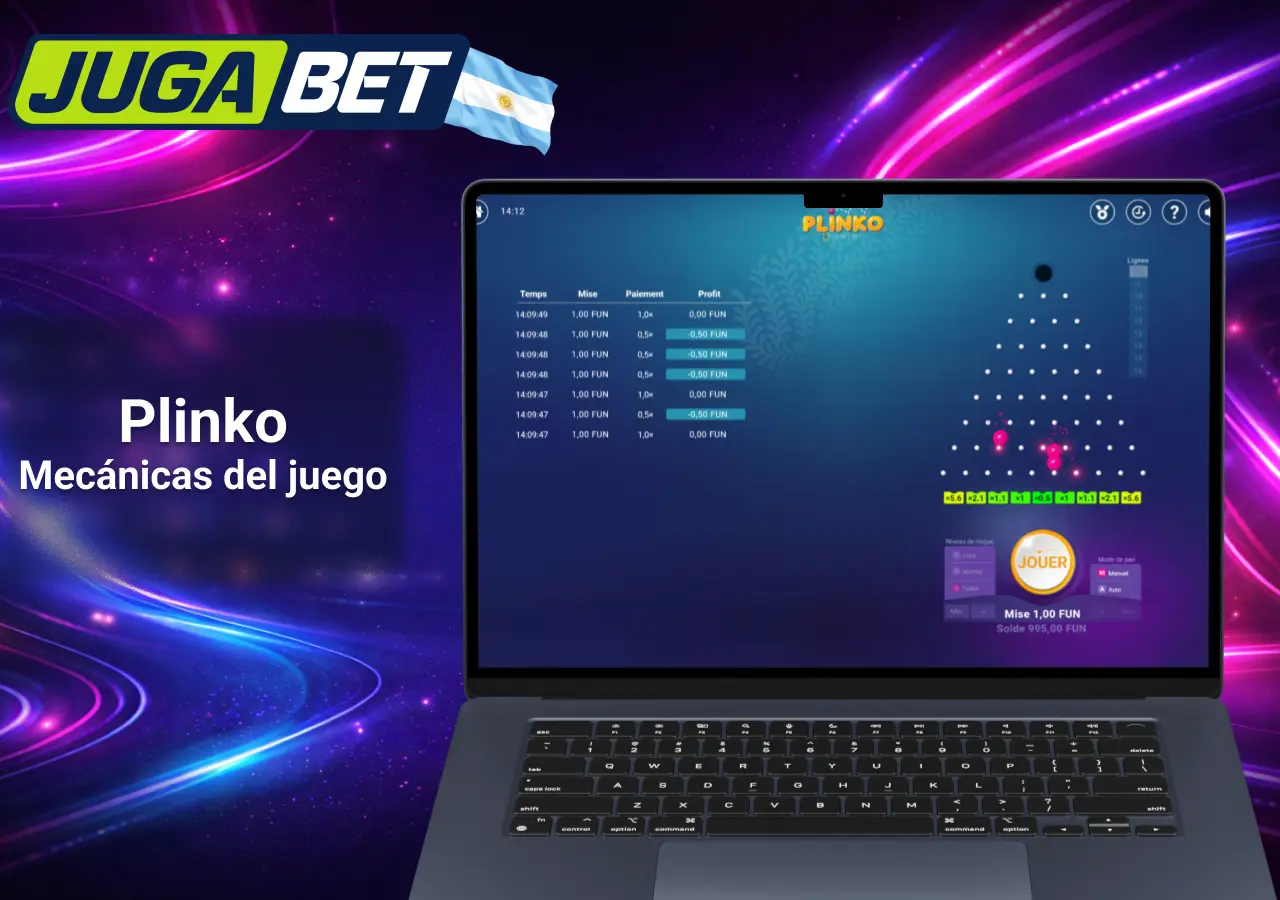 Jugabet Argentina mecánicas del juego Plinko y funcionamiento de las apuestas